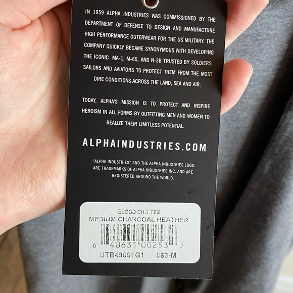 New Alpha Industries Blood Chit Tee M - Picture 5 of 5